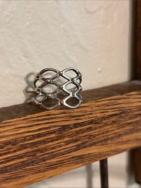 Sterling silver/14 karate gold/Openwork Lattice Ring
